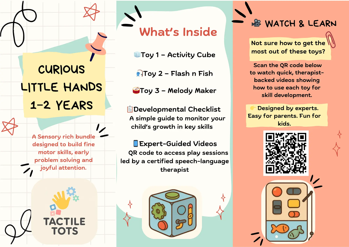 Bundle of 3 Educational Toys - Curious Little Hands (Ages 1–2)