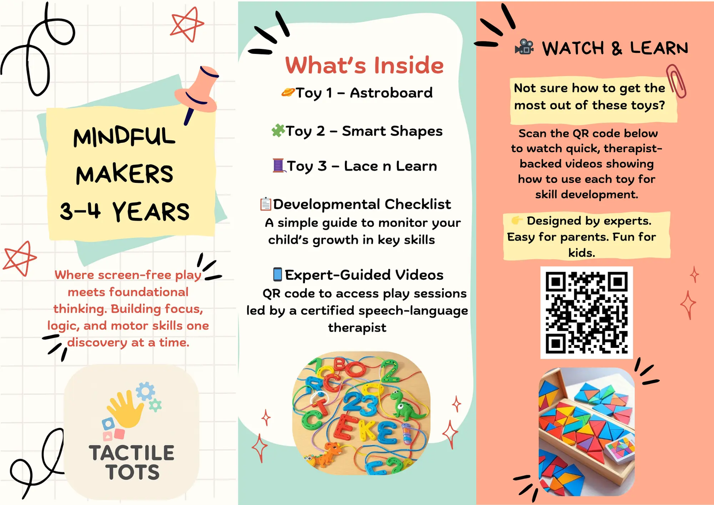 Bundle of 3 Educational Toys - Mindful Makers (Ages 3–4)