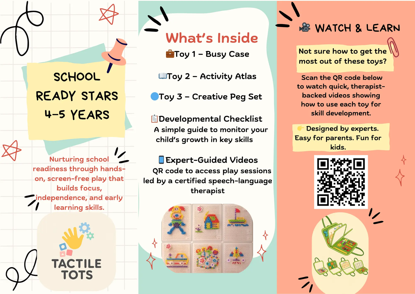 Bundle of 3 Educational Toys - School Ready Stars (Ages 4-5)