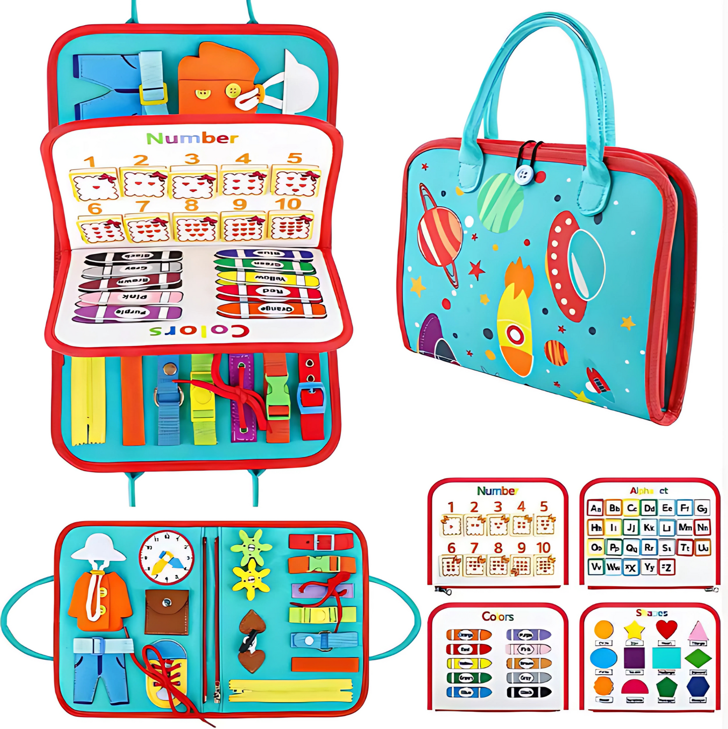 Activity Atlas | Portable Felt Busy Book & Sensory Travel Bag (4-5 Years)