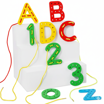 Lace n Learn | Wooden Alphabet & Number Threading Kit (3-4 Years)