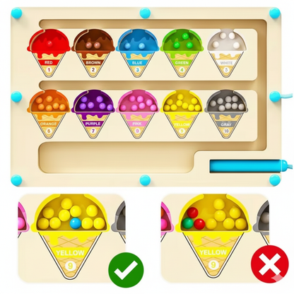 Magnisort | Magnetic Ice Cream Color & Number Maze (2-3 Years)