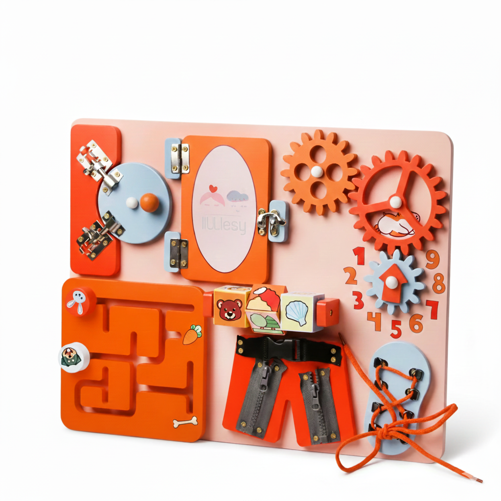 Life Skills Board | Montessori Busy Board & Activity Center (2-3 Years)