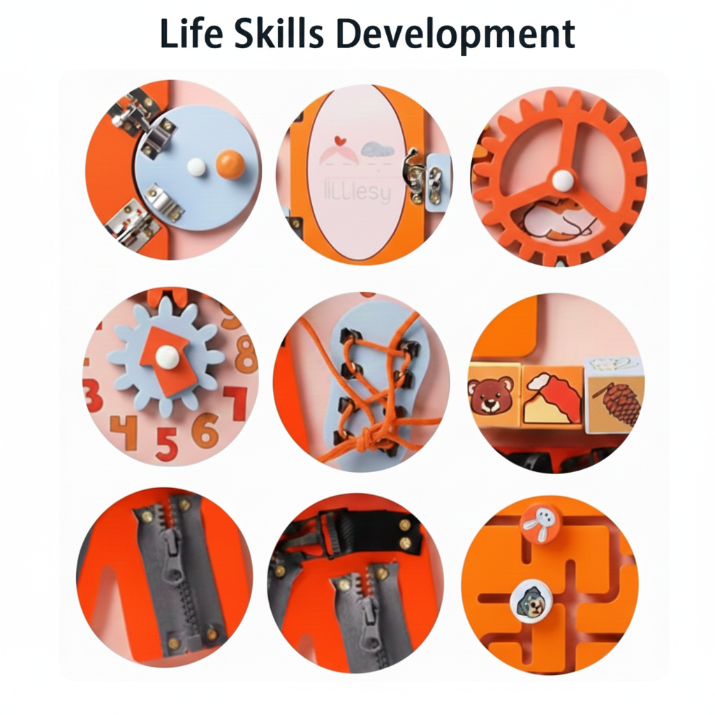 Life Skills Board | Montessori Busy Board & Activity Center (2-3 Years)
