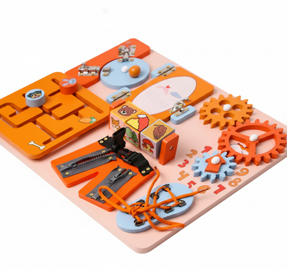 Life Skills Board | Montessori Busy Board & Activity Center (2-3 Years)