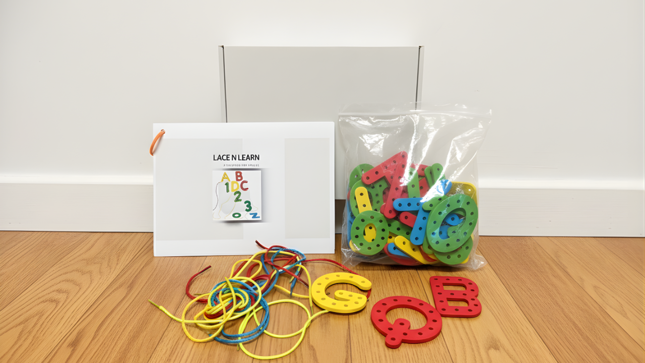 Lace n Learn | Wooden Alphabet & Number Threading Kit (3-4 Years)