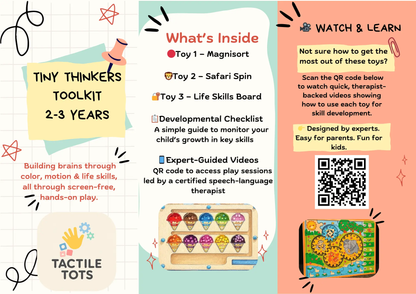Bundle of 3 Educational Toys - Tiny Thinkers Toolkit (Ages 2–3)