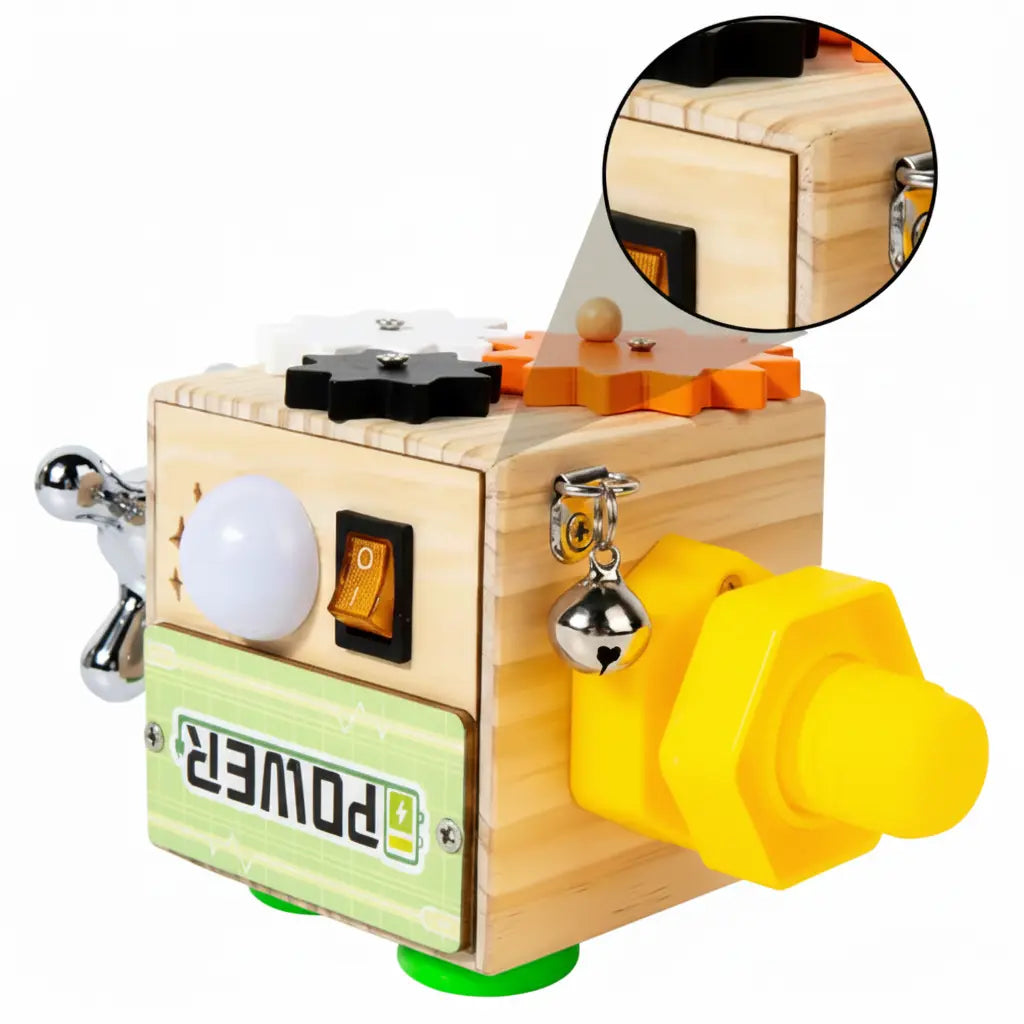 The 6-in-1 Smart Activity Cube | Wooden Montessori Sensory Toy for Toddlers (1-2 Years)
