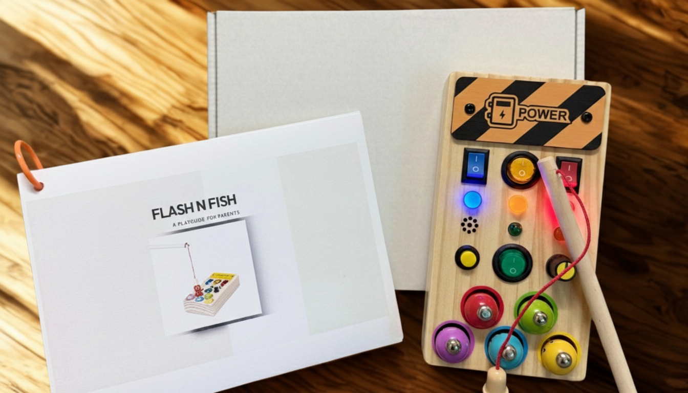 Flash n Fish | Light-Up Busy Board & Magnetic Fishing Set (1-2 years)